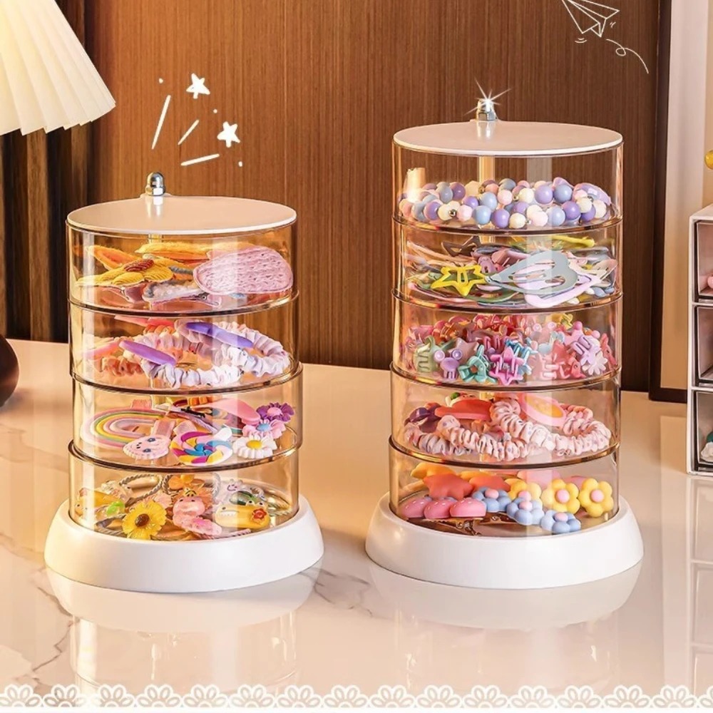 Desk Organizer - 360 Rotating Clear Hair Accessory Organizer
