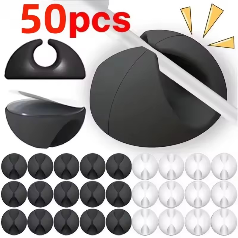 Desk Organizer - 5/50Pcs Mini Cable Winder Organizer USB
