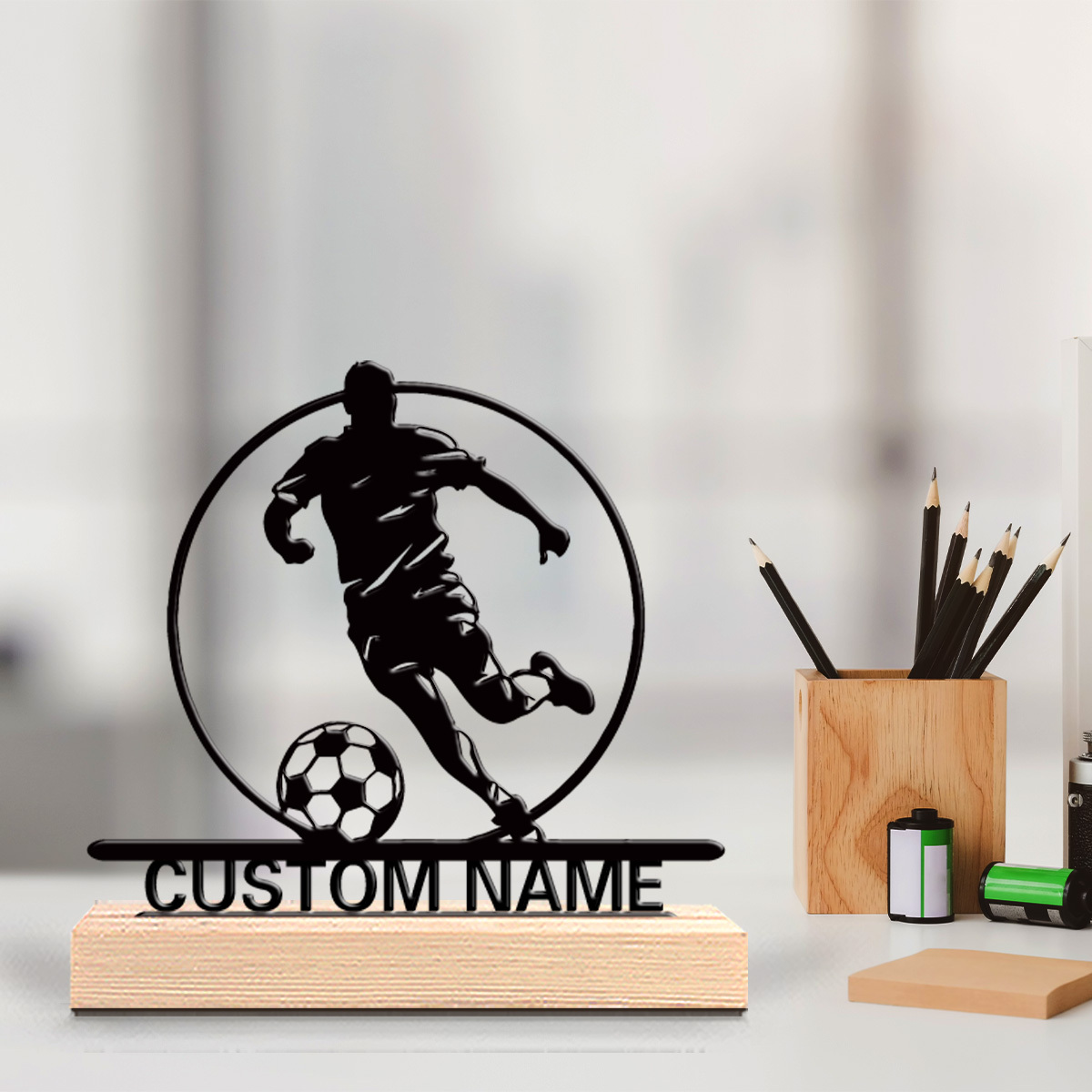 Office Furniture Brands - Custom Soccer Player Metal Statue with