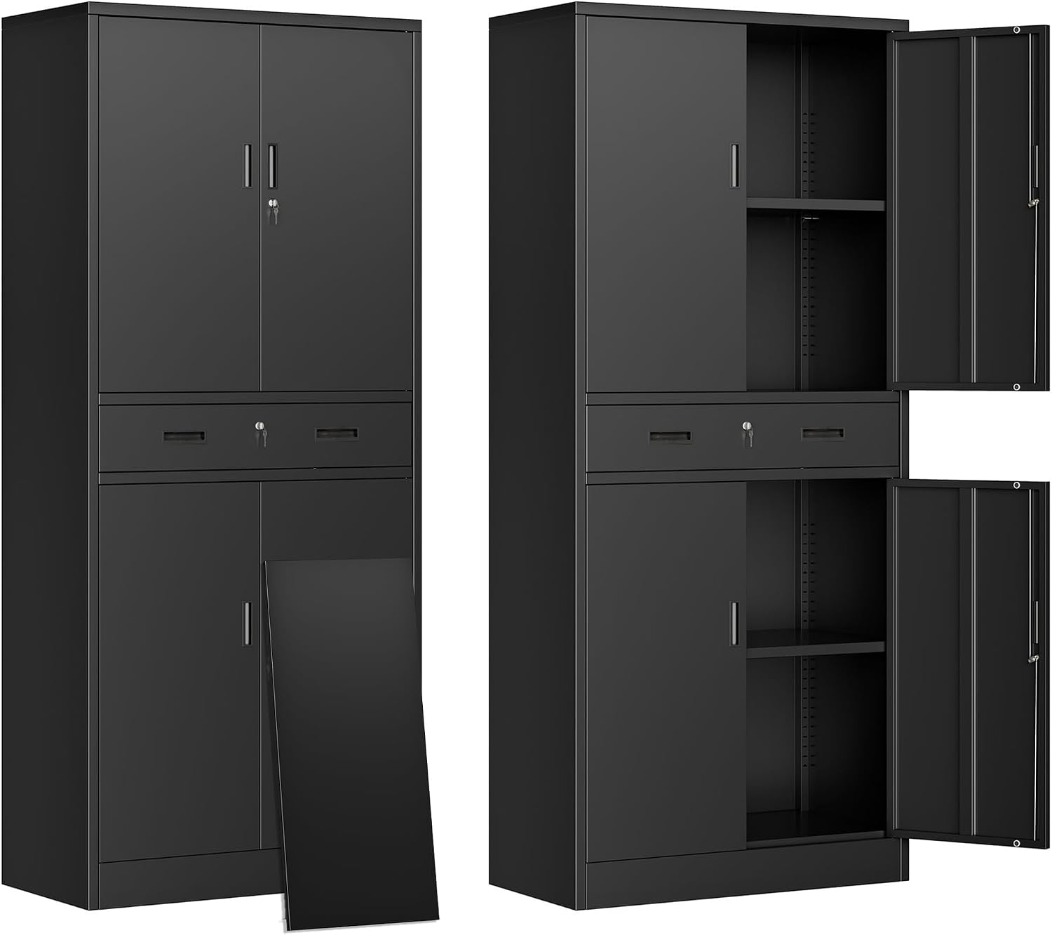 File Cabinet - Tall Metal Storage Cabinet With Drawer,