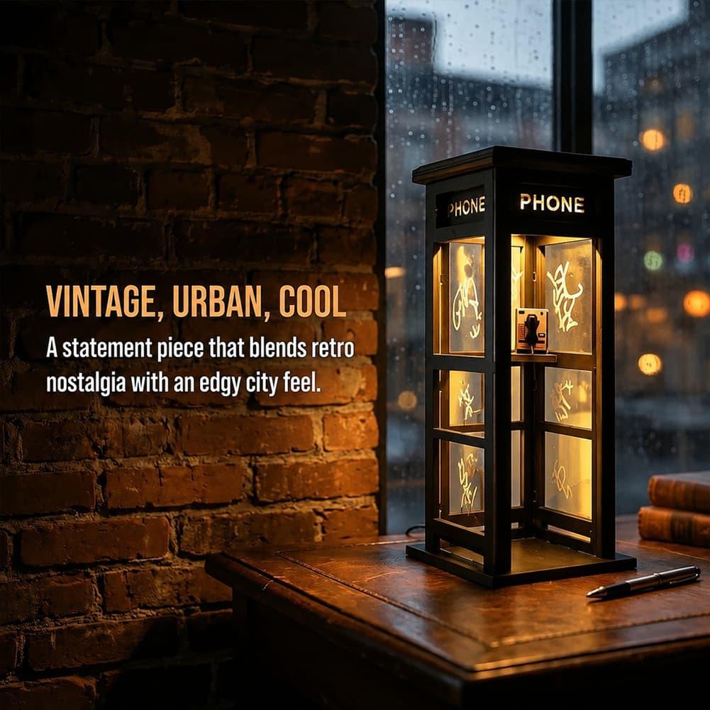 Office Furniture Brands - Retro Vintage Phone Booth Night Light