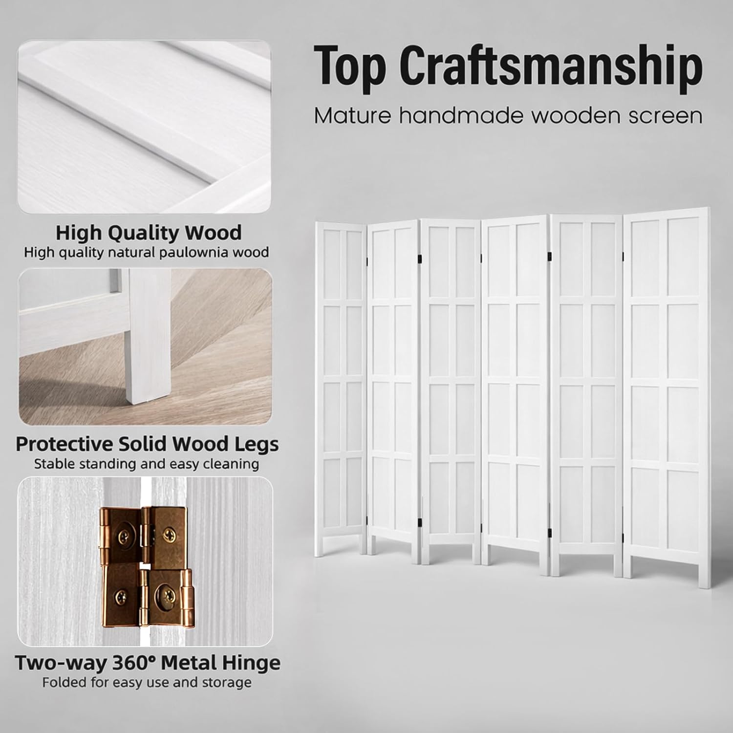 6 Panel Wood Room Divider and  - Partition Screen Divider review and price