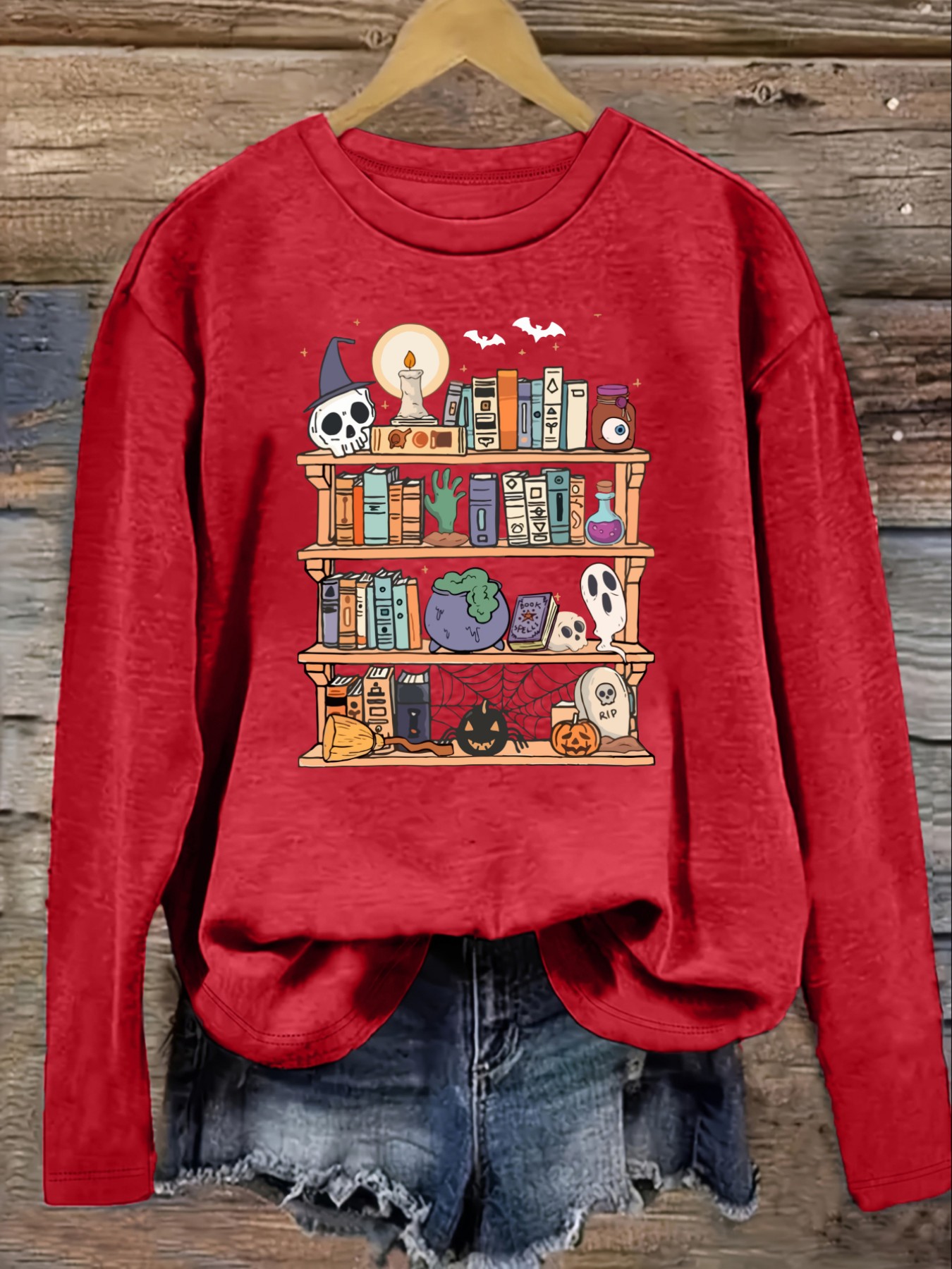 Women's Casual Long Sleeve Cre - Bookshelf review and price