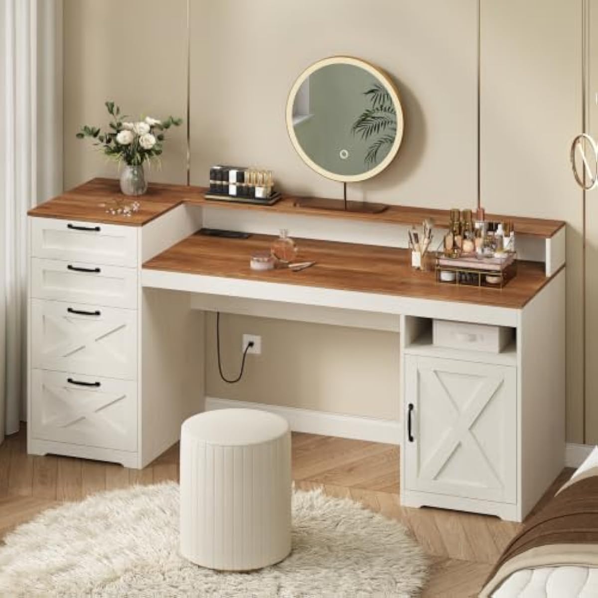 63 inch rustic white engineere - Printer Stand review and price