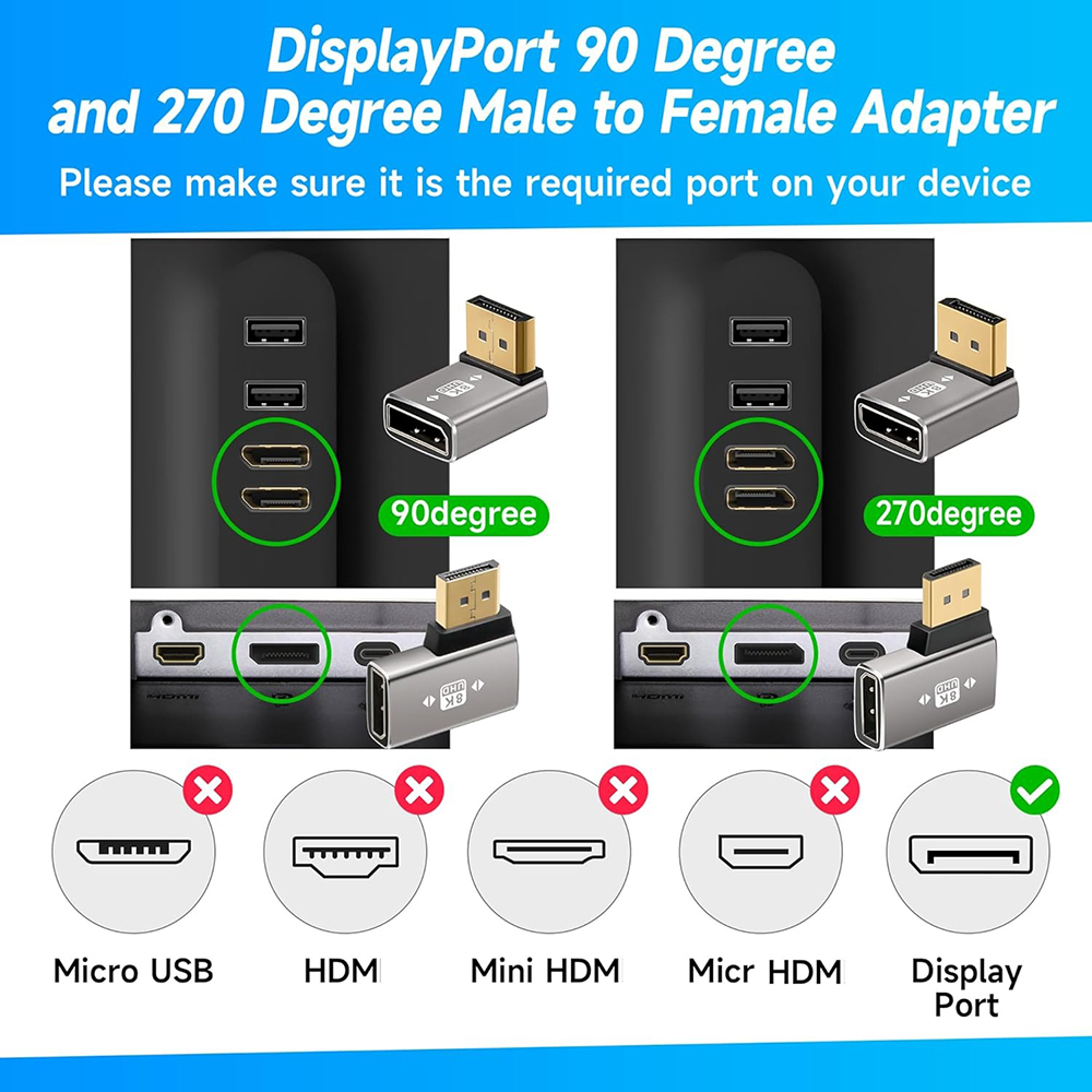 90 Degree DisplayPort1.4 Adapt - Monitor Stand review and price
