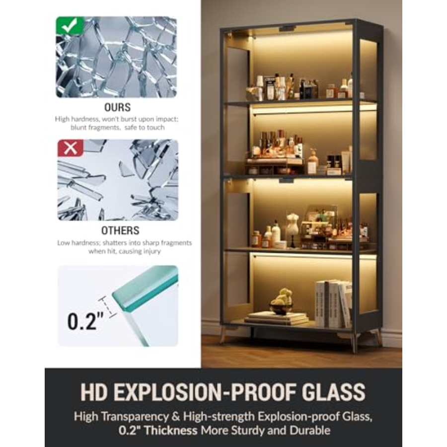 Glass display cabinet with doo - Bookshelf review and price