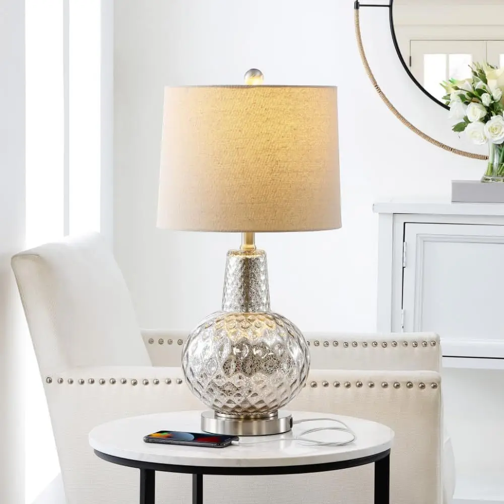 24-inch Silver/Ivory Shade LED - Desk Lamp review and price